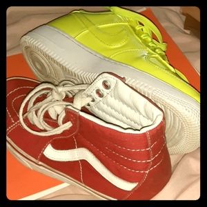 High top Van's an lime green force